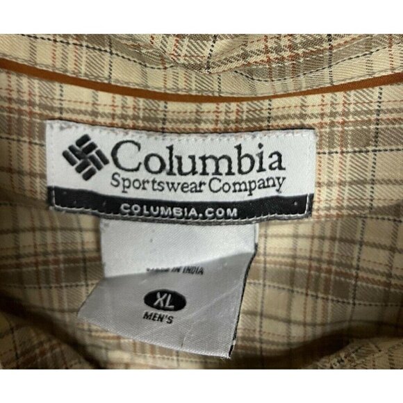 Columbia Long Sleeve Button Down XL Brown Plaid - Picture 3 of 3